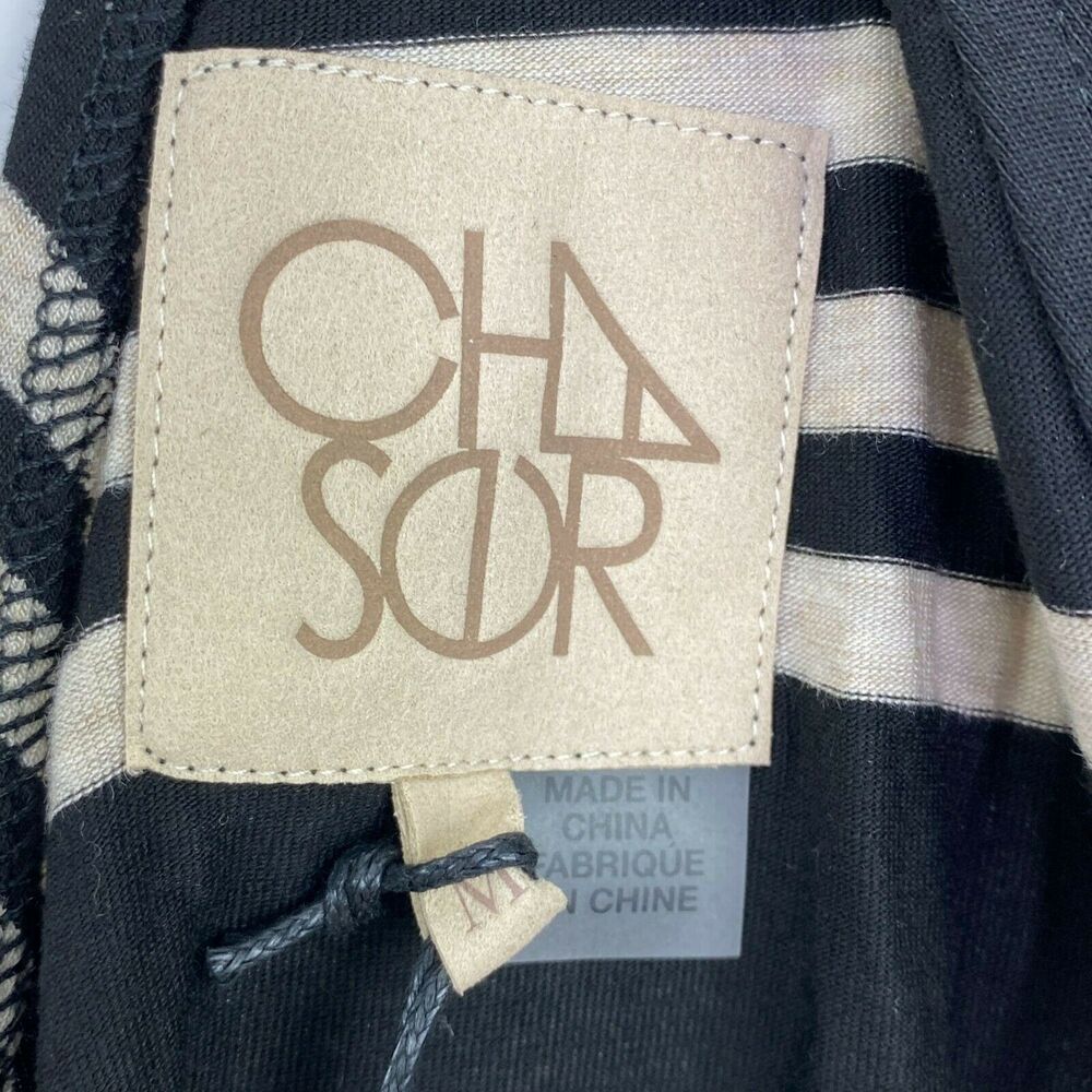 Chaser Womens Black Striped V Neck Bell Sleeve Top Women Sz M Y2K‎ Edgy Festival - Picture 6 of 8